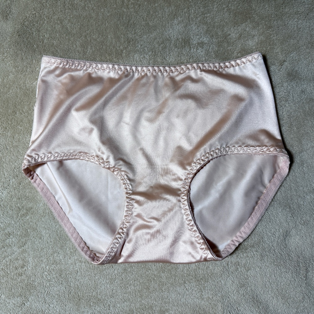 Champagne coloured High waist slippery stretchy Satin Panties.